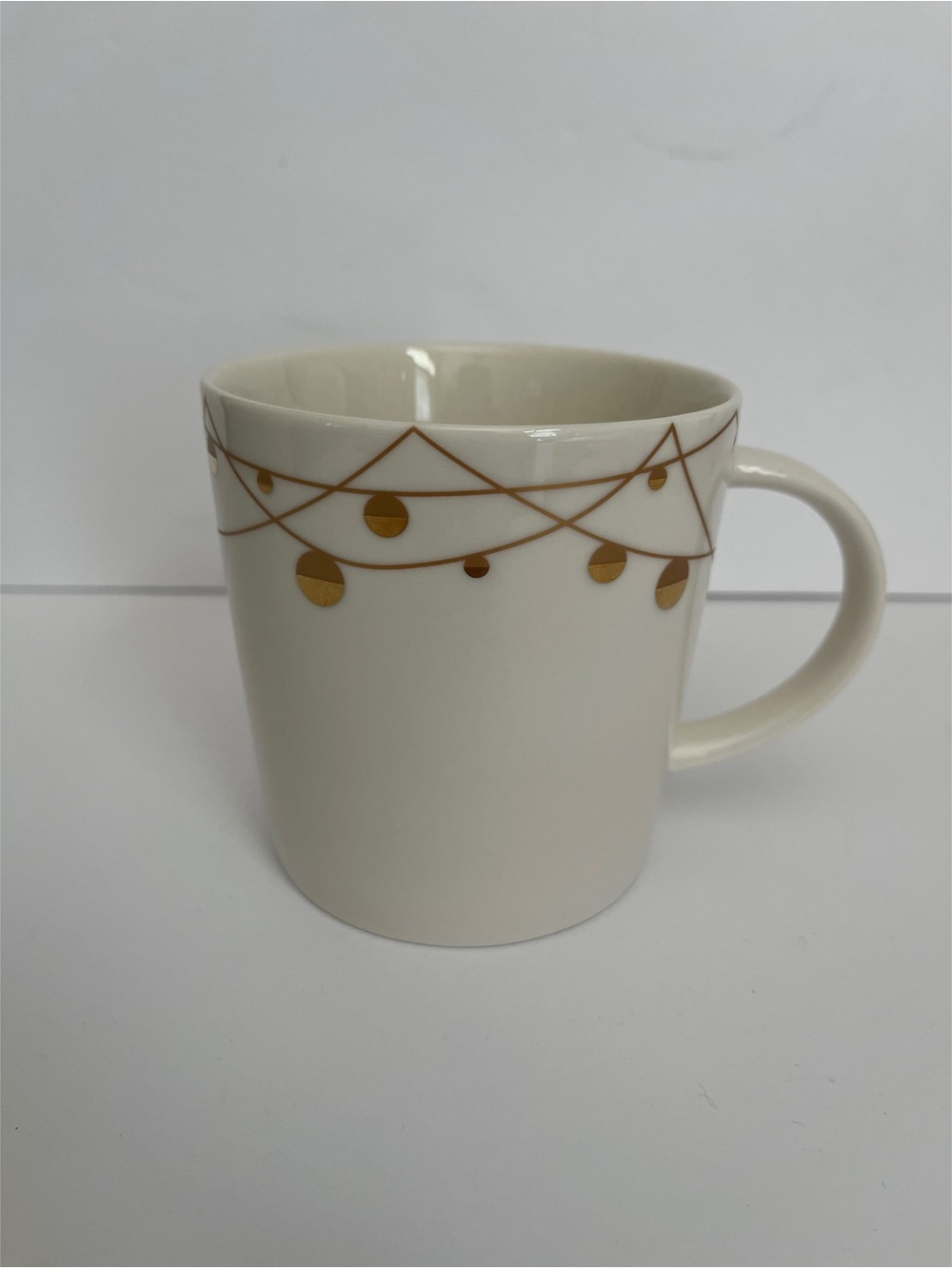 Starbucks Holiday Gold Garland 12oz Ceramic Mug